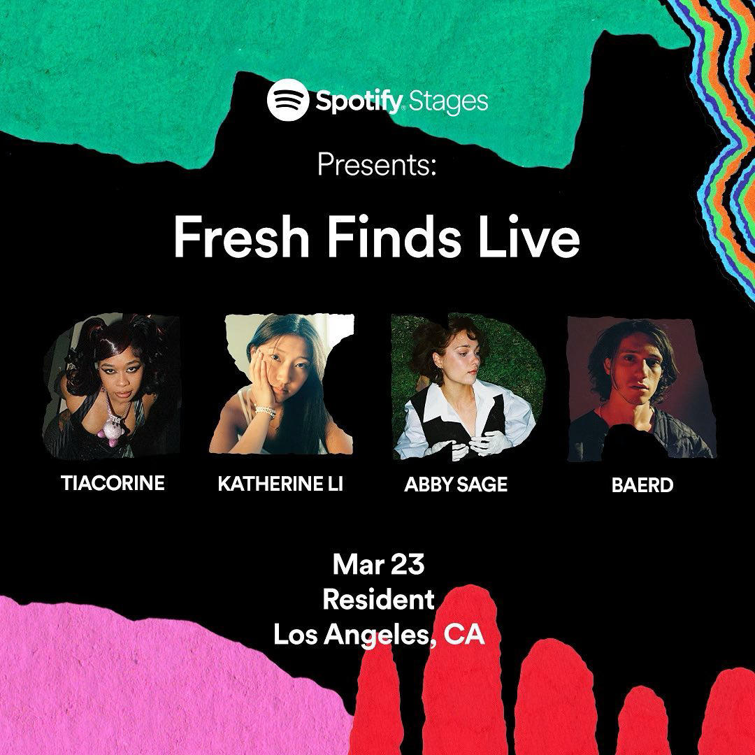Spotify Stages presents the first ever Fresh Finds Live show, featuring independent artists  #tiacor
